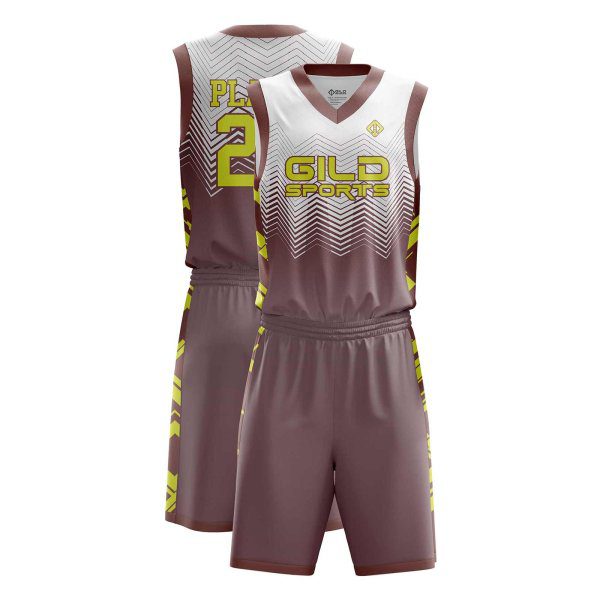 Brown color Personalized Basketball Uniforms by Gild Sports