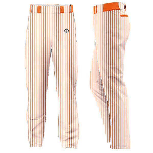 white with orange stripes Children's Baseball Pants by gild sports