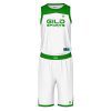 White and green Cheap basketball uniform by Gild Sports