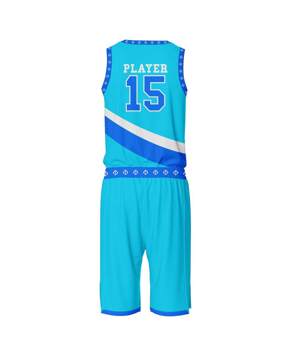 Back view Sky color Basketball Gear by Gild Sports