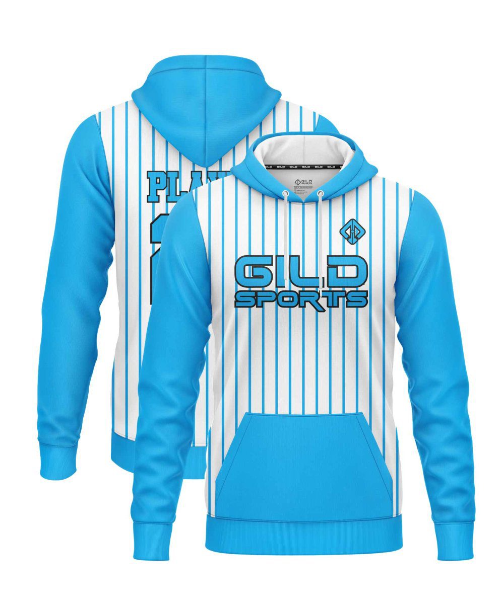 Sky blue color Custom team hoodies by Gild Sports