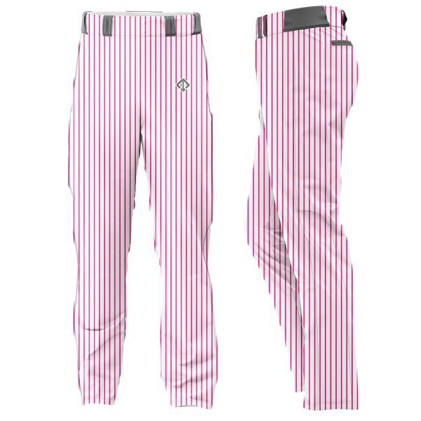 white with pink stripes Women's Baseball Pants by gild sports