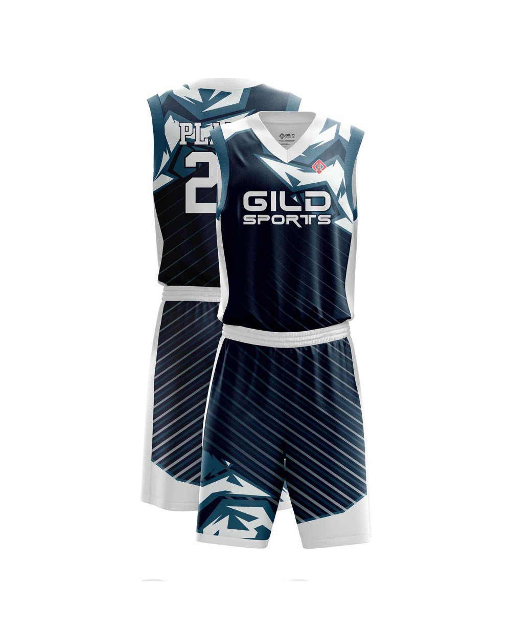 Black color basketball kit design by Gild Sports