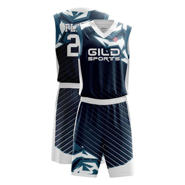 Black color basketball kit design by Gild Sports