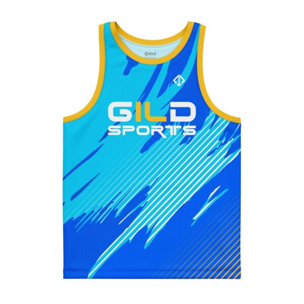 "Blue Lacrosse Pinnies Front View" image displaying a selection of vibrant green lacrosse pinnies