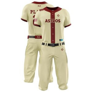 Double view in cream and red color Baseball Apparel Youth