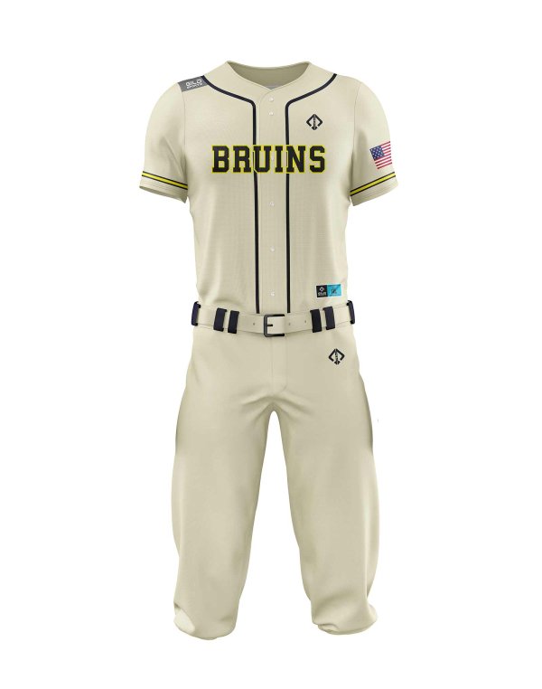 Front view cream color baseball clothes set