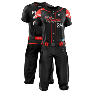 Double view in black and red color Best Baseball Uniforms