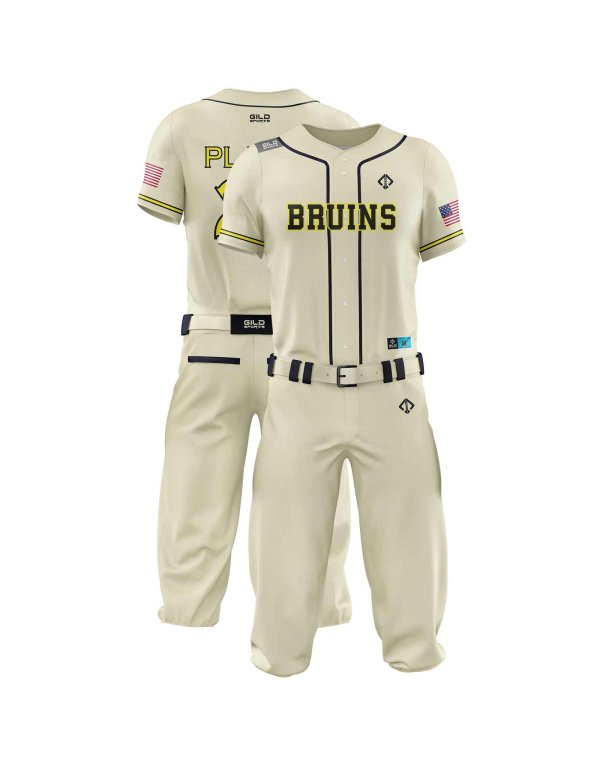 Double view cream color baseball clothes set