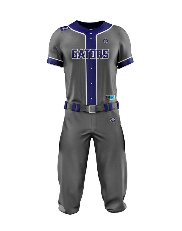 Front view in All Gray Uniforms Baseball