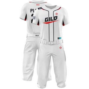 Double view in white color Youth Baseball Uniforms