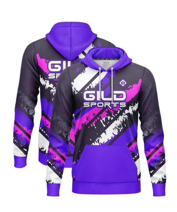 purple and black cheap custom hoodies by gild sports