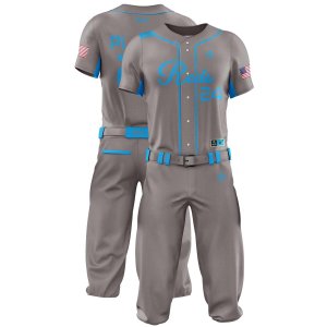 Double view in grey color Custom Baseball Uniforms Canada