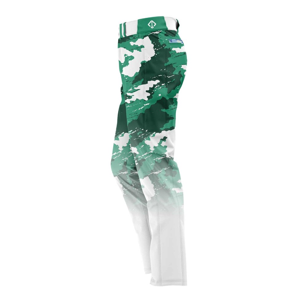 Side view camo color custom baseball pants by gild sports