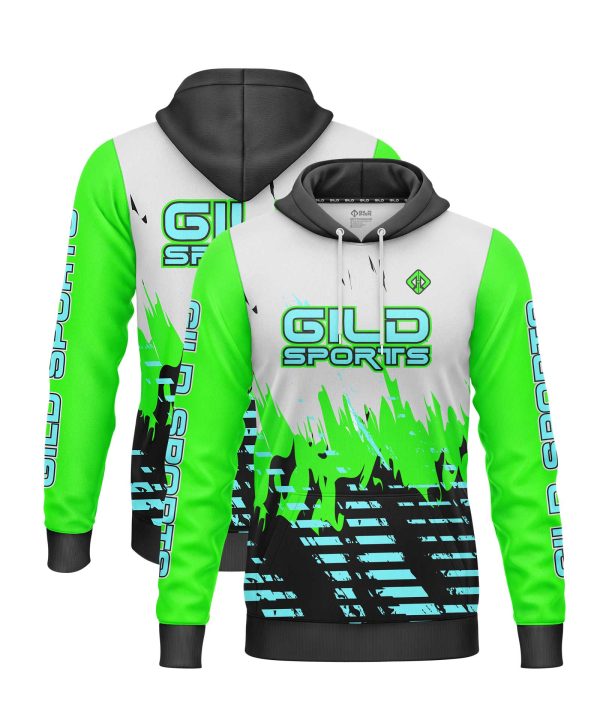 green and white color Create Custom Hoodies Cheap by gild sports