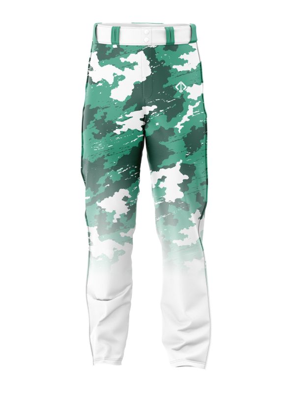 Front view Camo color Custom Baseball Pants by Gild Sports