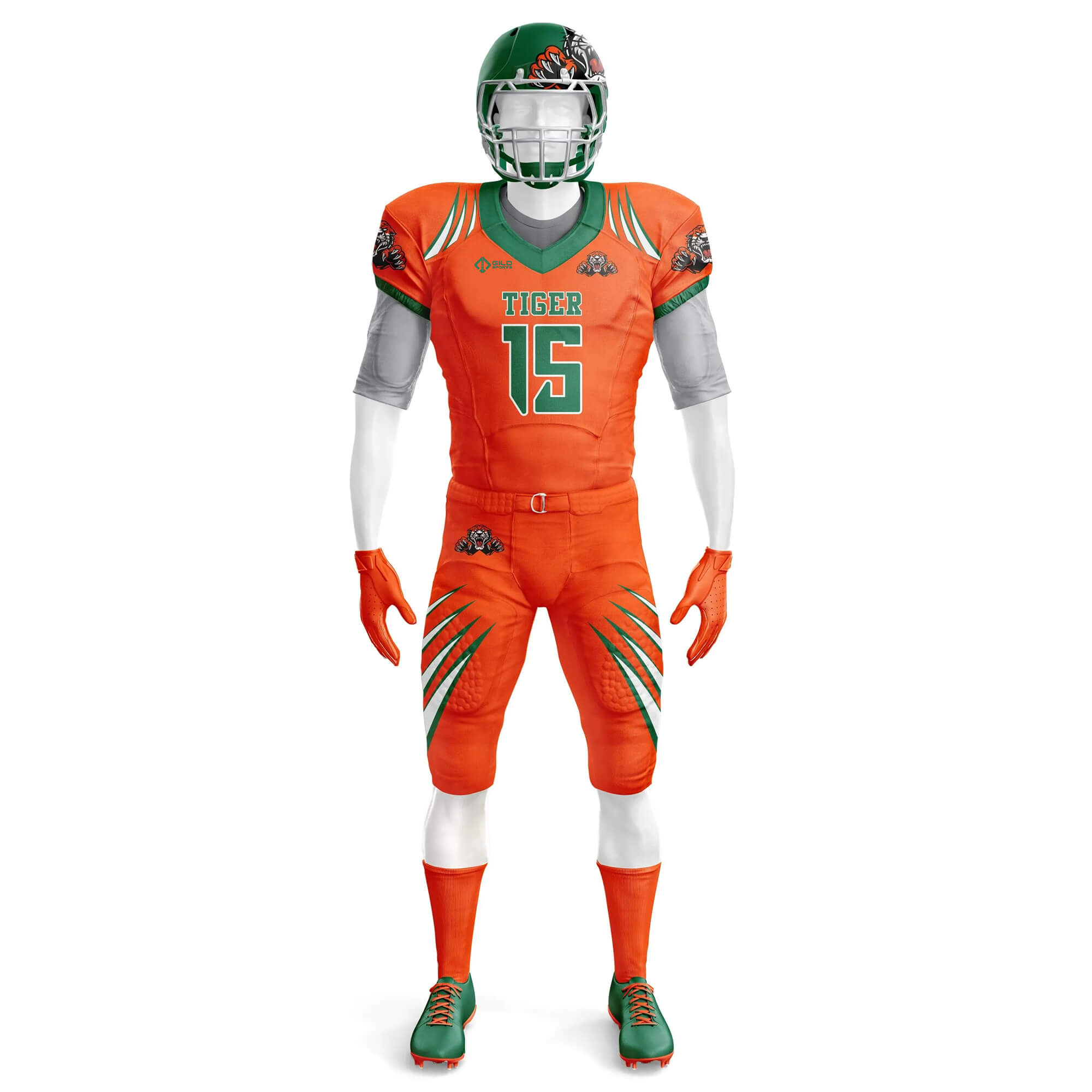 Front view in Orange color Custom Football Jerseys