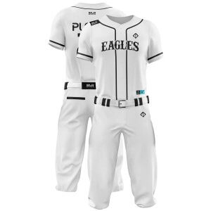 Double view in white color Customized Baseball Uniforms