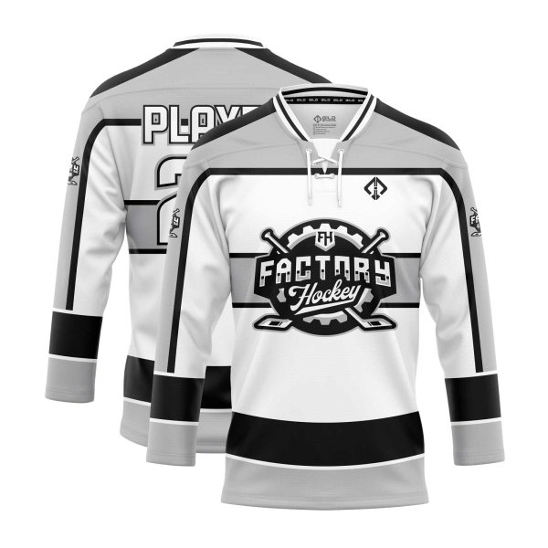 Grey and white ice hockey jersey design