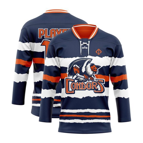 Double View navy Superb Hockey Jersey Custom