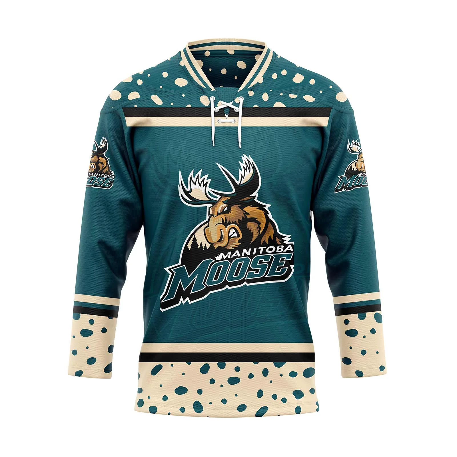 Front View in Green Custom Reversible Hockey Jerseys