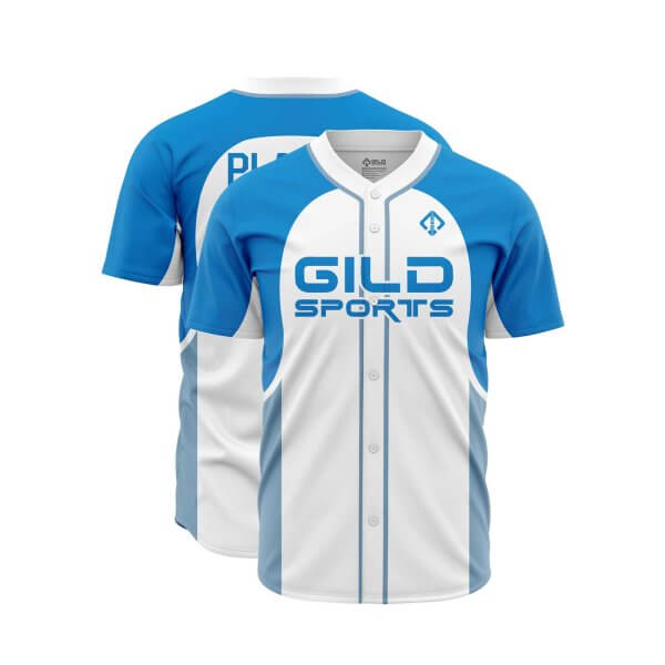 Double view in blue color baseball jerseys canada