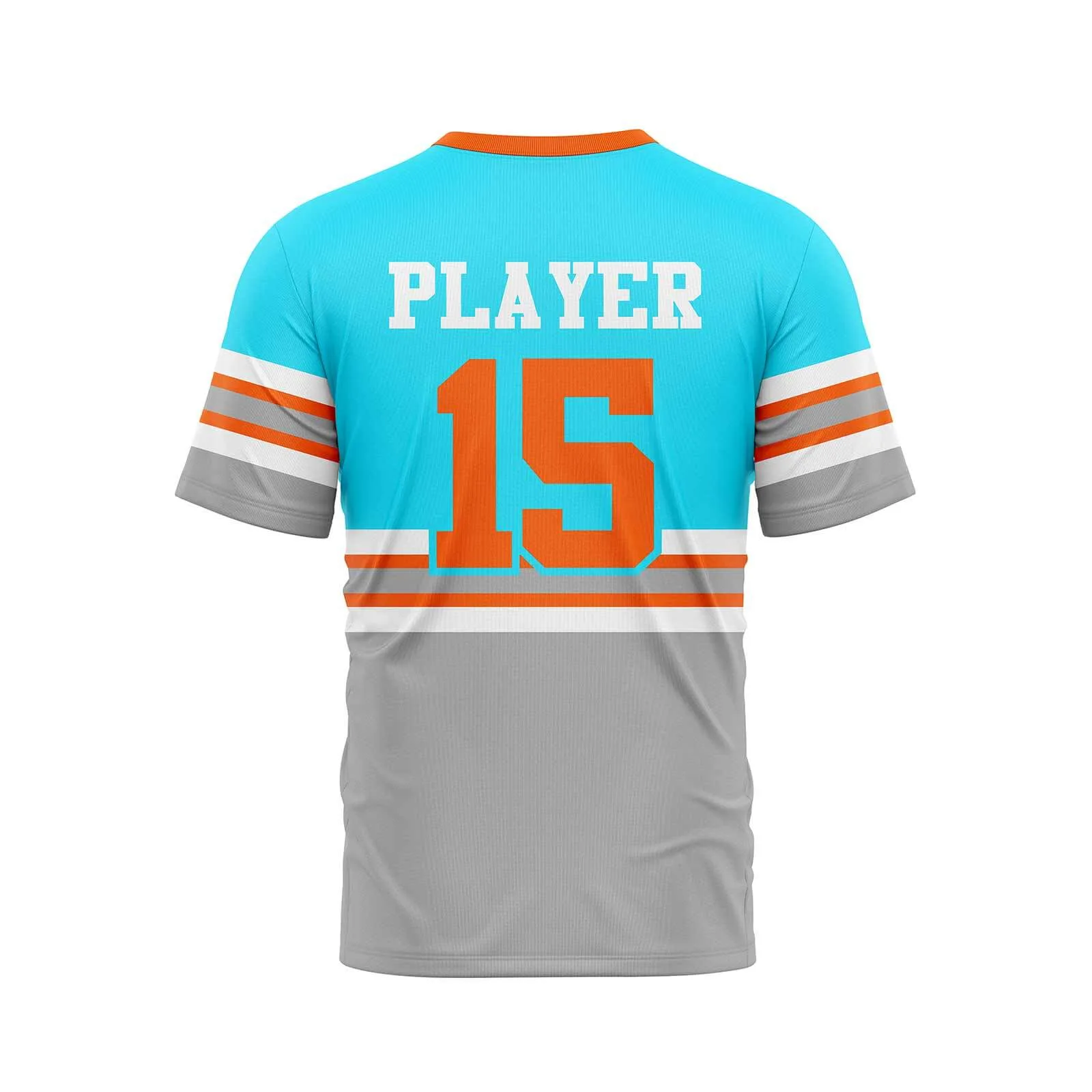 Back view in grey and sky color Custom Team Baseball Jerseys