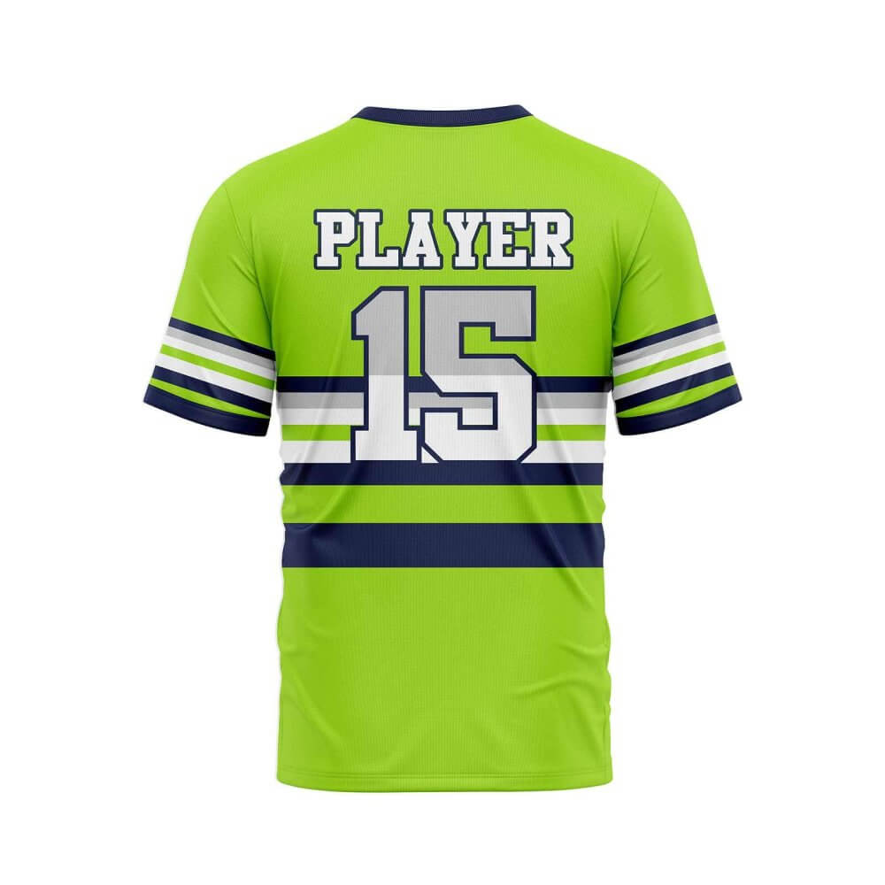 Back view green color in stripes cheap custom baseball jerseys