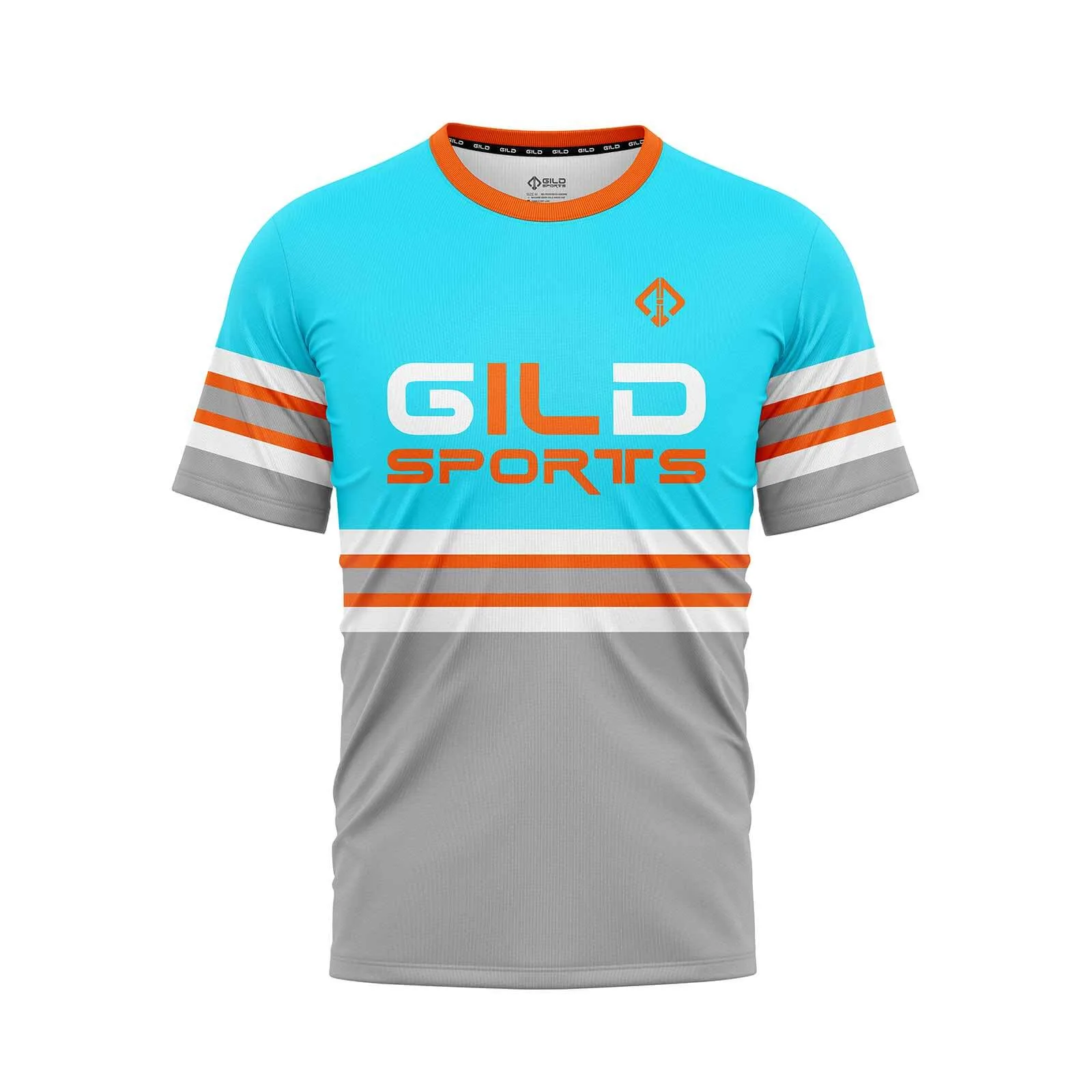 Front view in grey and sky color Custom Team Baseball Jerseys