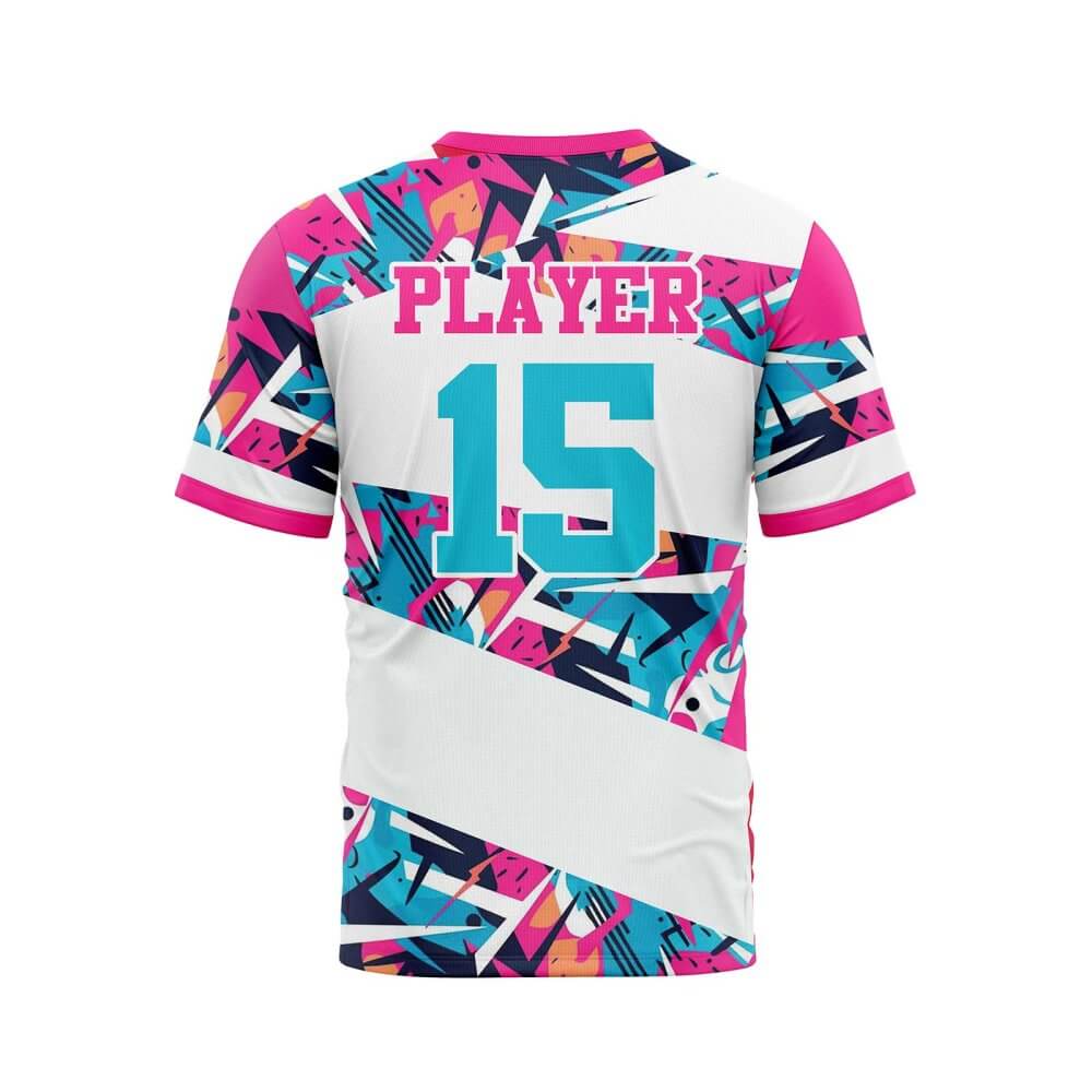 Back view pink and white baseball team jerseys custom