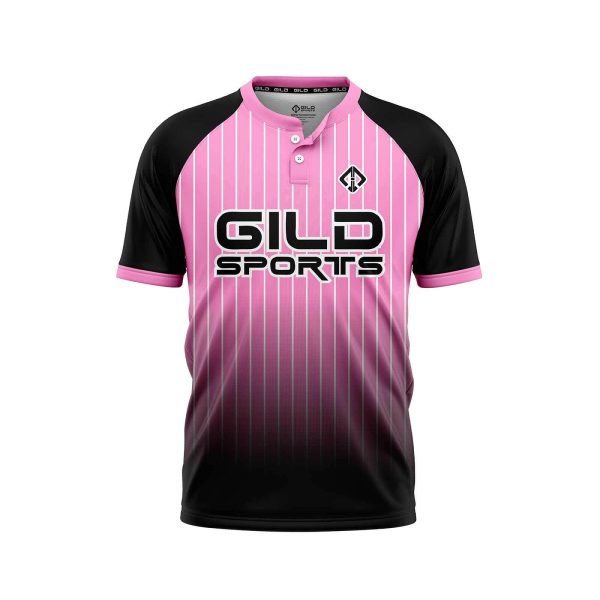 Front view Pink color Custom Team Jerseys Baseball by gild sports