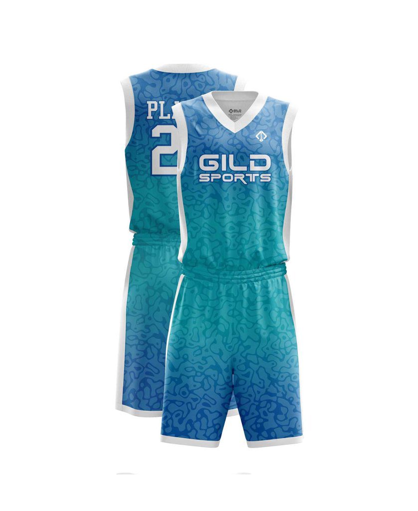 sea green color Custom basketball kits by Gild sports