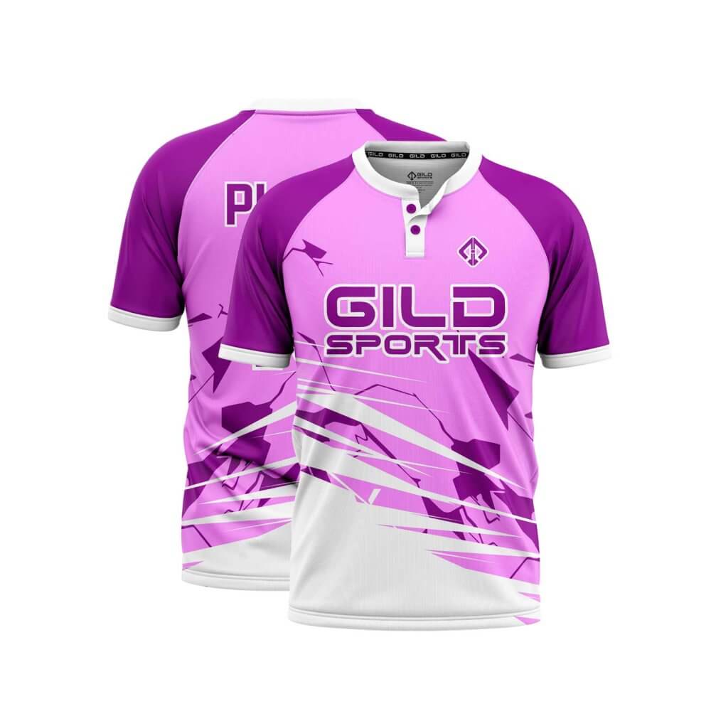 purple color baseball jersey shirts by gild sports