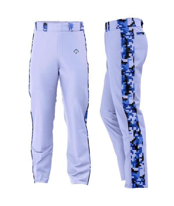 purple color camo kids baseball pants by gild sports