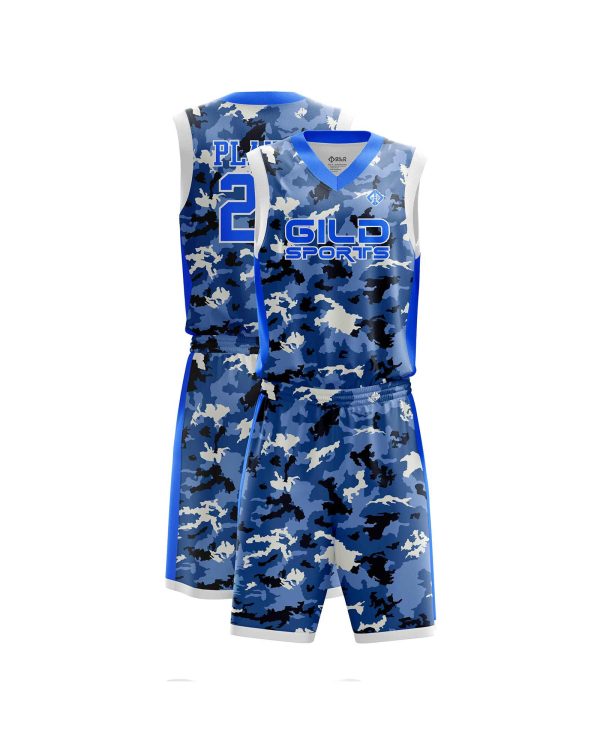 camo color custom basketball uniform by Gild Sports