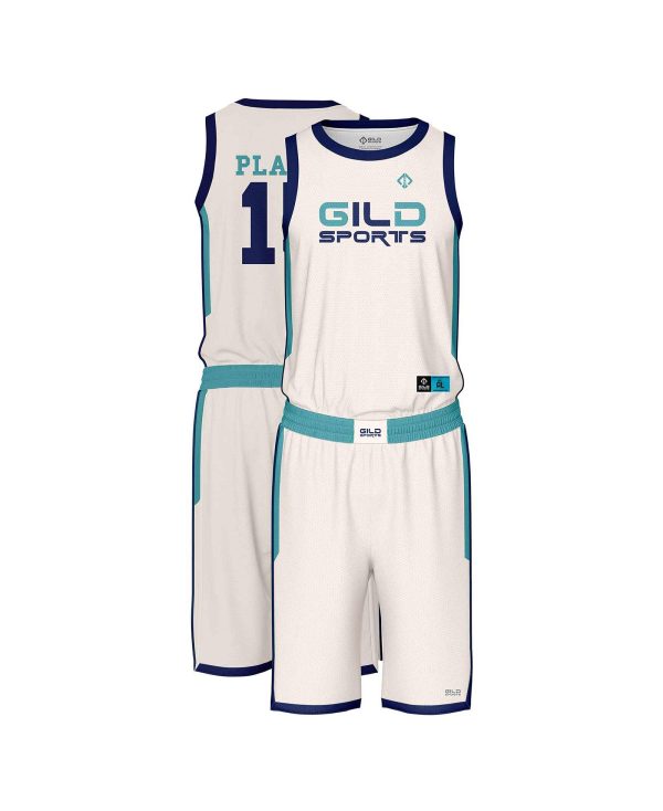 Cream Color personalized basketball uniform by Gild Sports