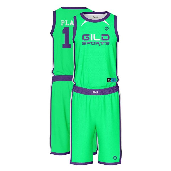 Green color Basketball Uniform Green by Gild Sports