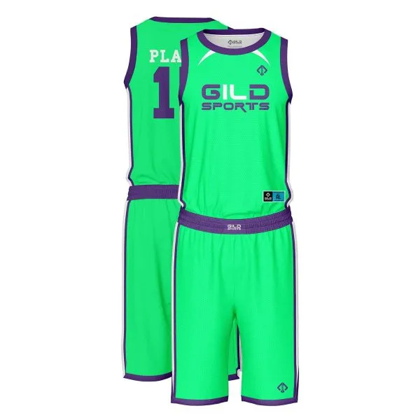 Green color Basketball Uniform Green by Gild Sports