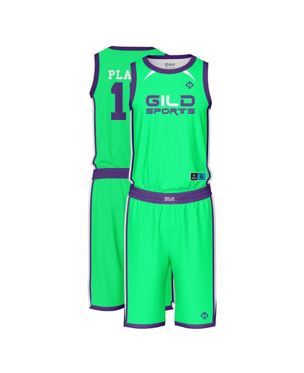 Green color Basketball Uniform Green by Gild Sports