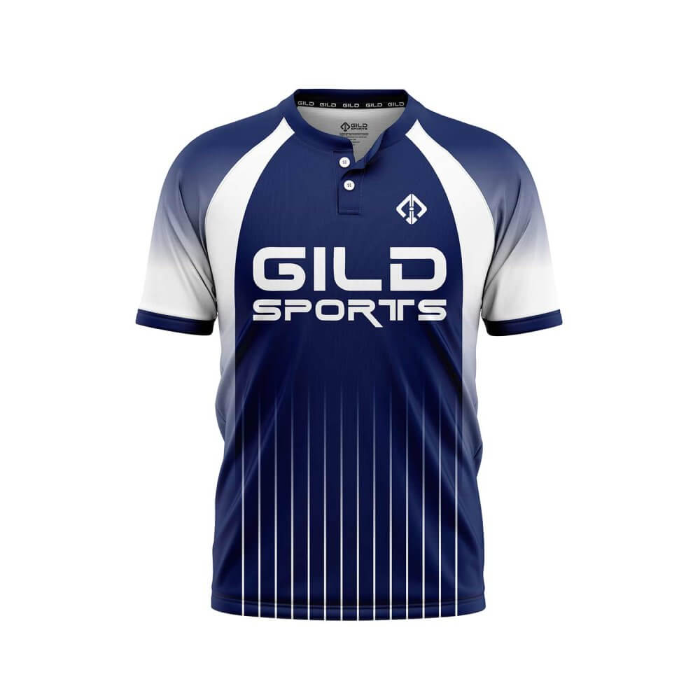 Front view navy color Baseball Jersey Shirt Custom by gild sports