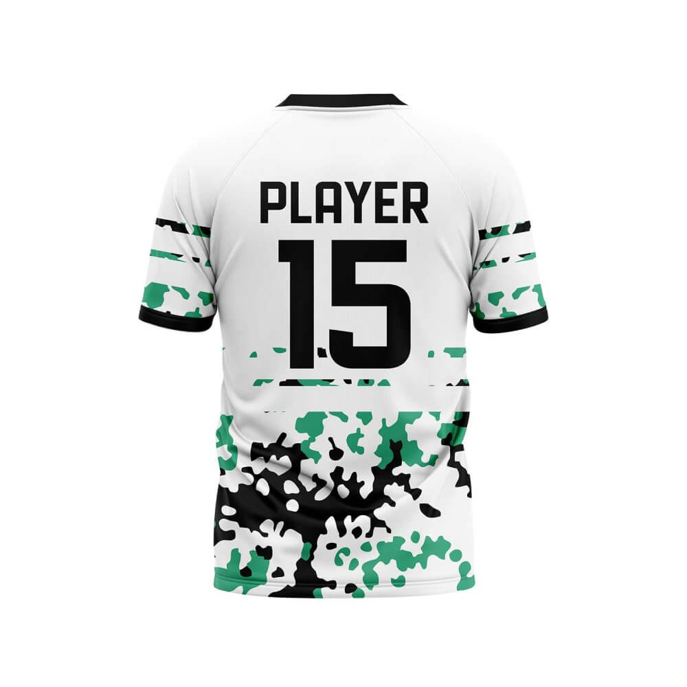 Back view white color baseball custom jerseys