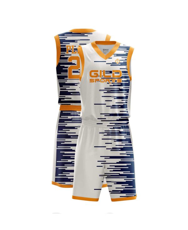 white and black Affordable basketball uniforms by Gild Sports