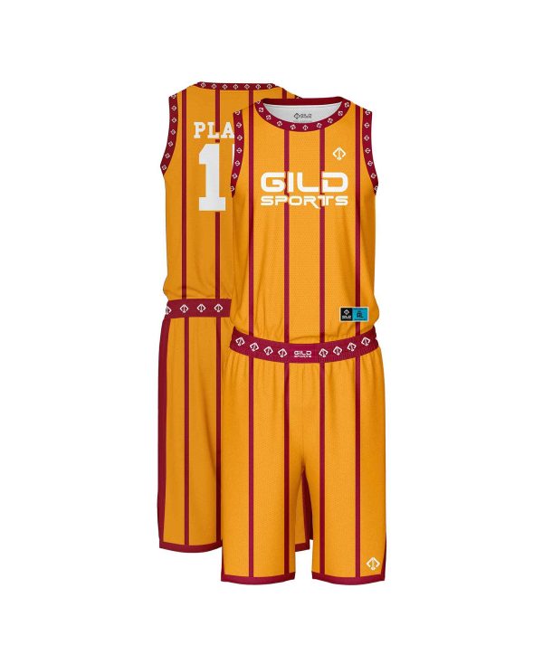 orange and mehroon New Basketball Outfits by gild sports