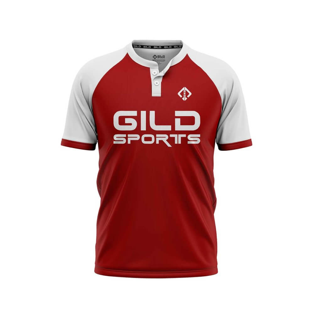 Front view red color Baseball Jersey Canada by gild sports