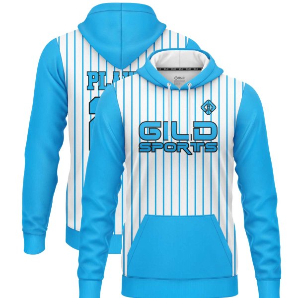 Sky blue color Custom team hoodies by Gild Sports