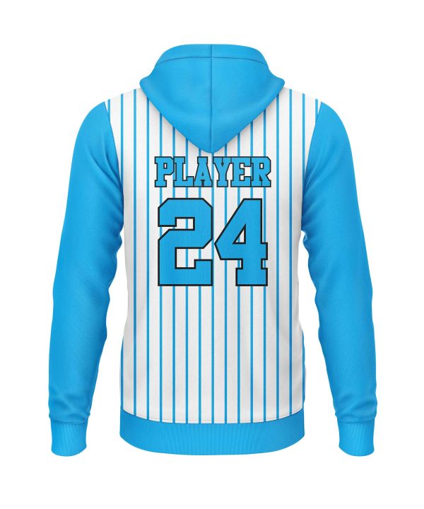 Back view Sky blue color Custom team hoodies by Gild Sports