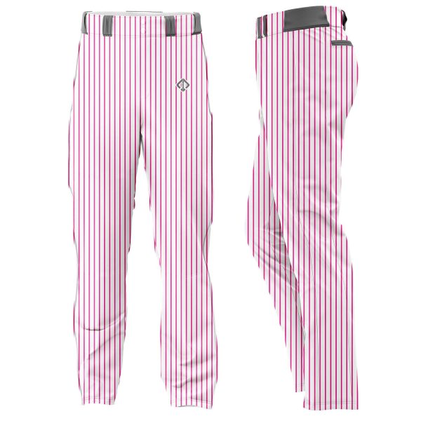 white with pink stripes Women's Baseball Pants by gild sports