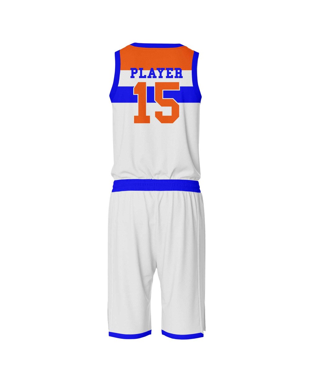 Back view White and Red basketball uniforms canada by Gild Sports