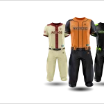 Baseball gear set orange cream and black