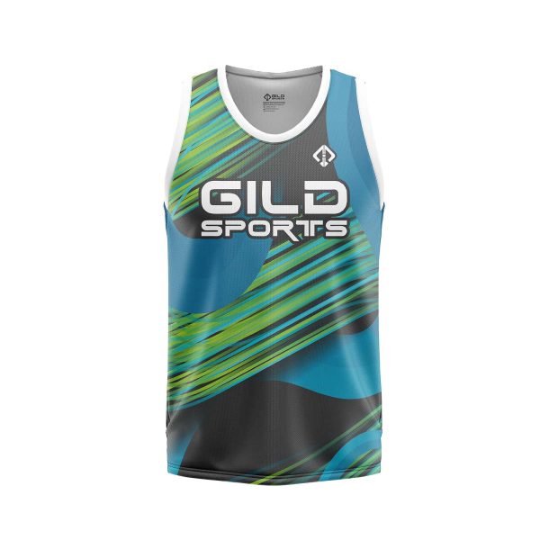 Front View of Custom Design Basketball Jerseys by Gild Sports